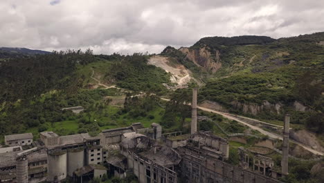 low and slow drone flight back over the abandoned cement factory near la calera, colombia.