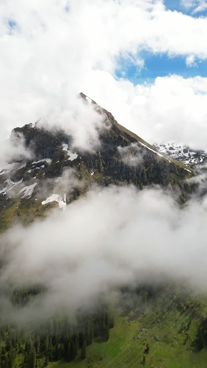 Fronalpstock Glarus Alps aerial drone Switzerland Swiss highlands alpine region