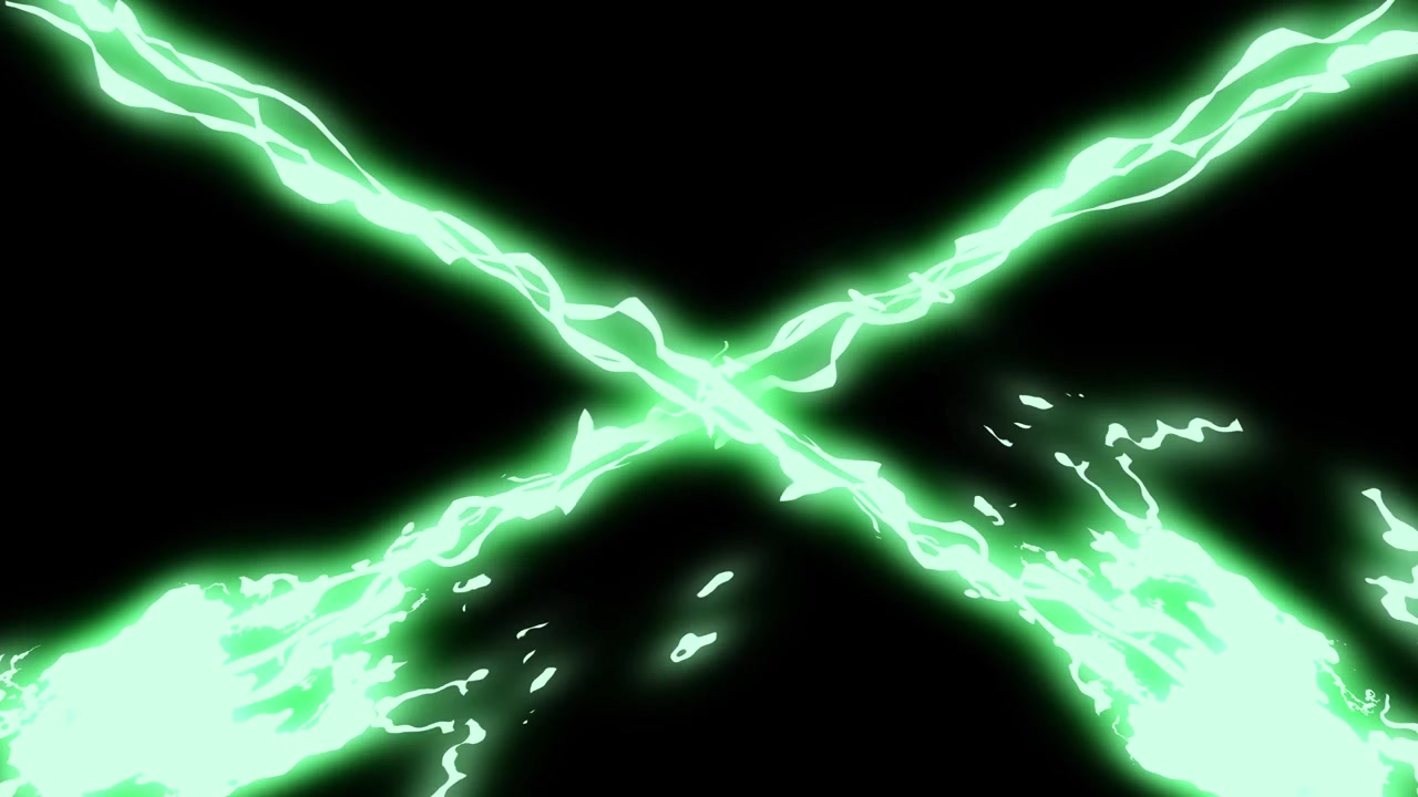 Animazione grafica in movimento di un raggio di scarica elettrica