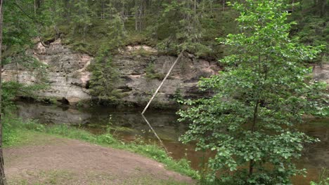 the ahja river panorama in summer