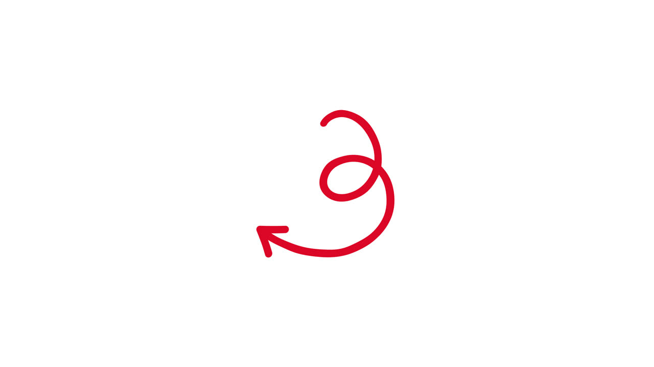 Animated Red Spiral Arrow Drawing Itself
