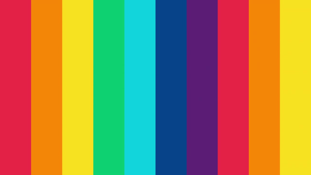 rayas de arco iris animadas en círculo en un fondo geométrico multicolor. gráfico de movimiento simple telón de fondo colorido