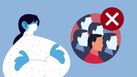 코로나19에 대한 의료 마스크를 착용하는 여성 의사