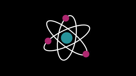 Atom,-Molekulare-Chemie-Oder-Physik-Icon-Konzept-Loop-Animationsvideo-Mit-Alphakanal