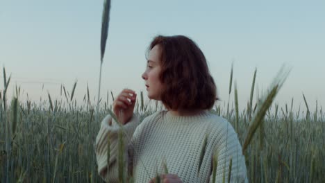 woman in a wheat field