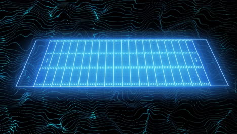 animación de una cuadrícula azul brillante que se mueve sobre senderos de luz sobre un fondo negro