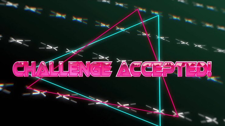 Animation with neon triangles and dynamic lines on dark background