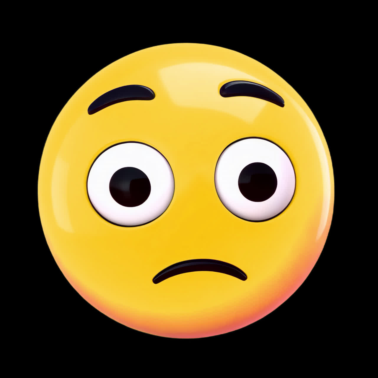 Unimpressed emoji face expression animation isolated asset, transparent 4K video, alpha channel