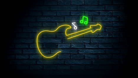 Guitar-lead-light-signage-with-music-notes