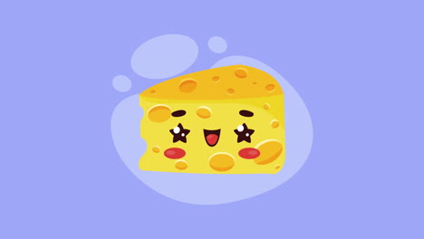 cute kawaii cheese slice illustration