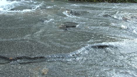 flooding in sidewalk cracks