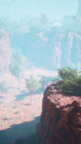 paisaje de cañón brumoso
