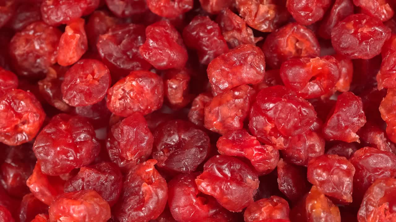 배경 에 많은 말린 체리 - 회전 및 루프 비디오