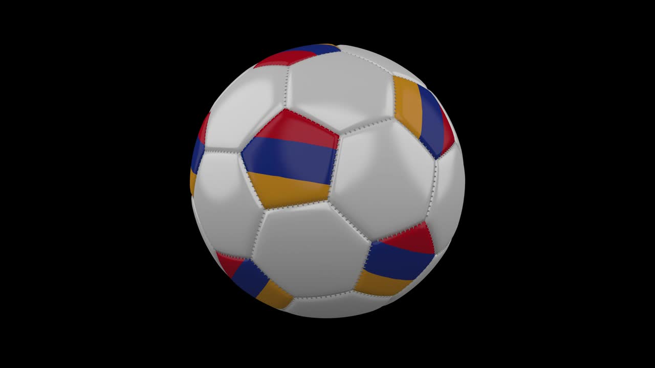 Soccer ball with flag Armenia, alpha loop