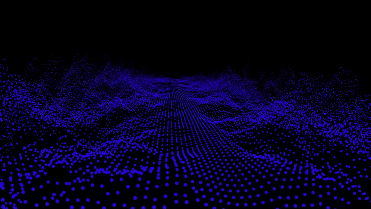 Futuristic abstract blue waveform sound audio music ball oscillation, visualization wave technology digital surface