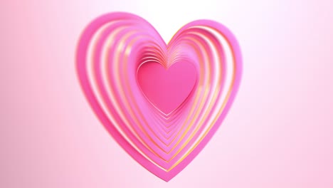 ondas del corazón en un fondo rosado.