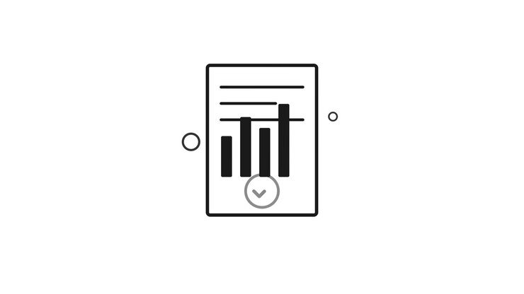 Animated Line Graph Growing on Digital Tablet Screen