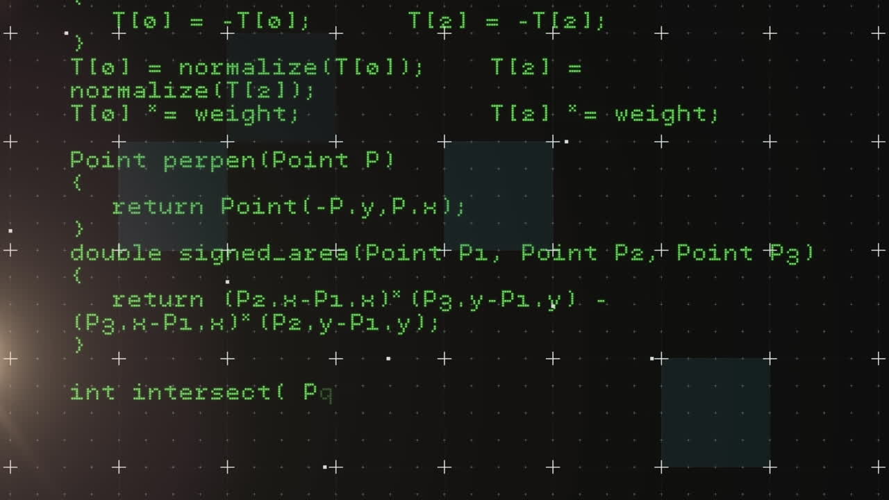 Animation of data processing over grid and markers