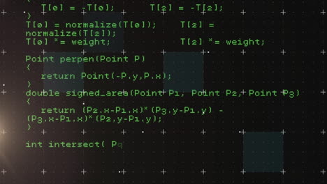 animation of data processing over grid and markers