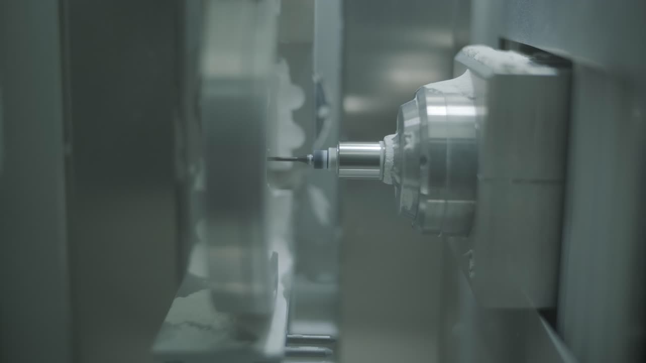 CNC Machine Cutting Zirconia Crowns from Unfired Zirconia