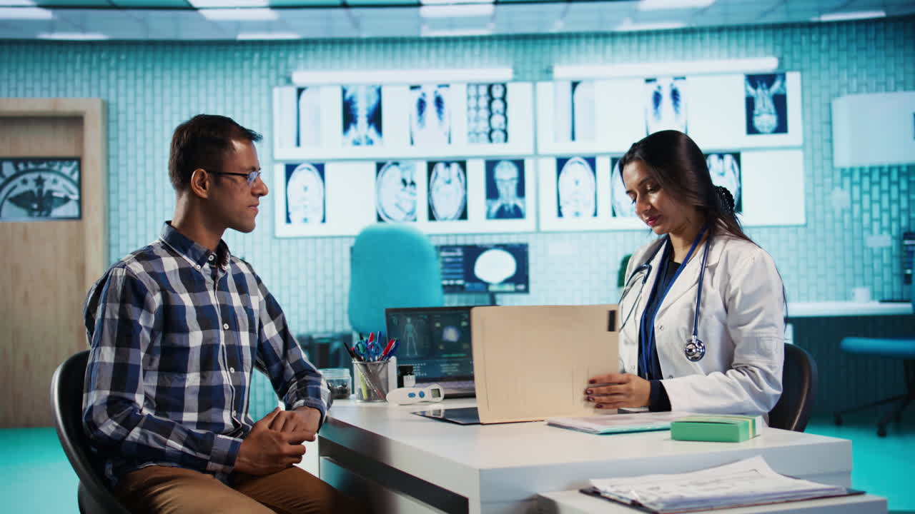 Doctor consulting with a patient in a medical office