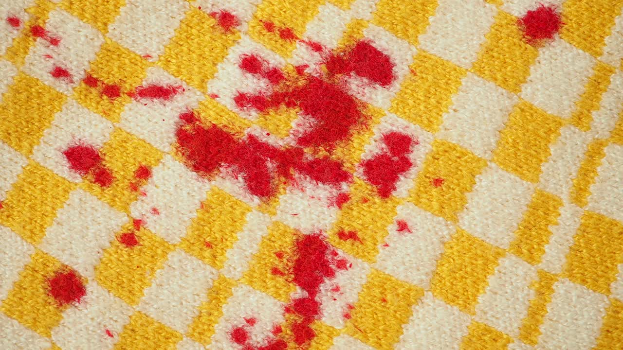Stained Checkered Fabric
