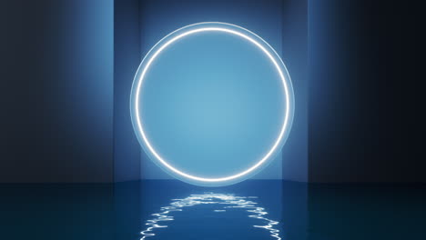 water surface with light illuminated, 3d rendering.