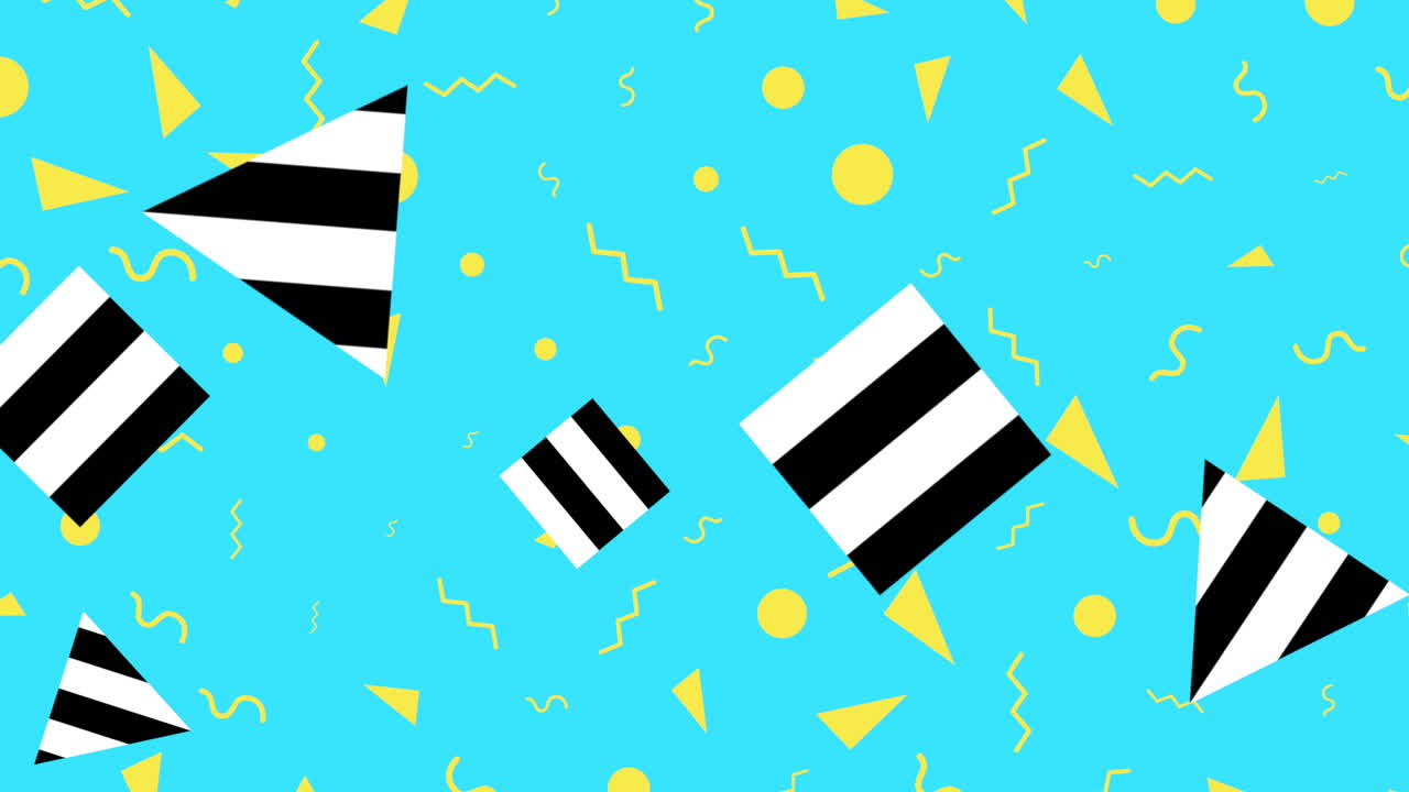 모션 추상적인 기하학적 모양 스트라이프 삼각형 및 사각형