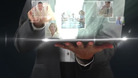 hombre de negocios usando una tableta digital