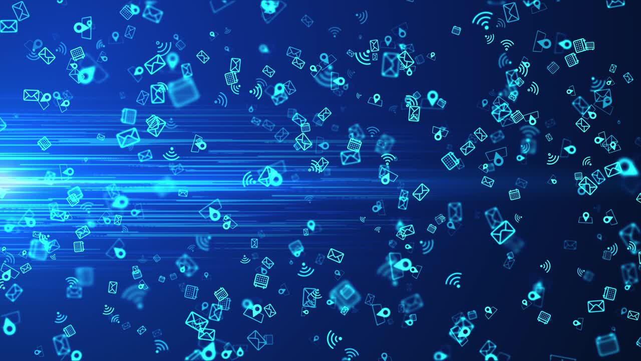 4K Connecting people internet Technology space HUD loop background.