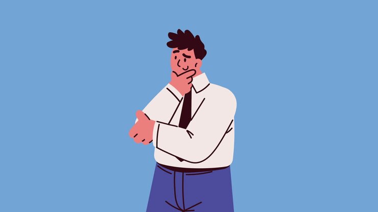 elegant businessman thinking character animation