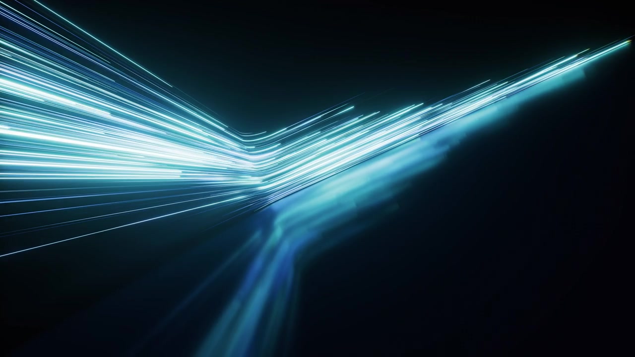Flowing neon curve lines background, 3d rendering.