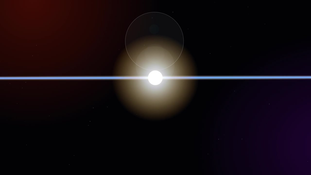 Abstract Glowing Light Source with Lens Flare in Space