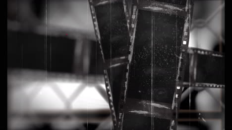 animation of interference over film stock on white background, copy space