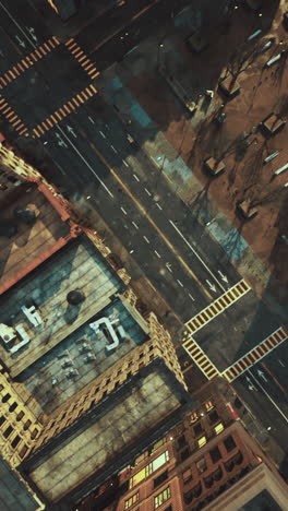 elevated view of an urban landscape at dusk showcasing intricate architecture