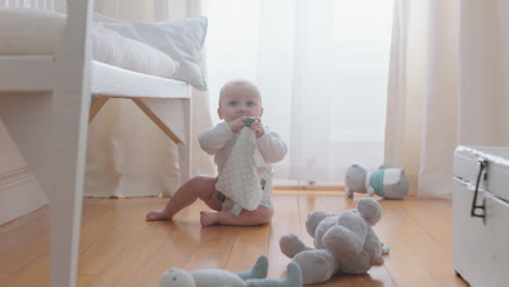 cute little baby boy playing with toys at home happy toddler learning having fun enjoying childhood