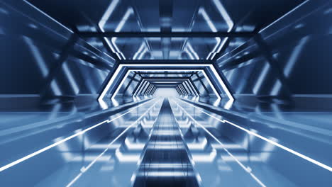 dark tunnel with technology structure, 3d rendering.