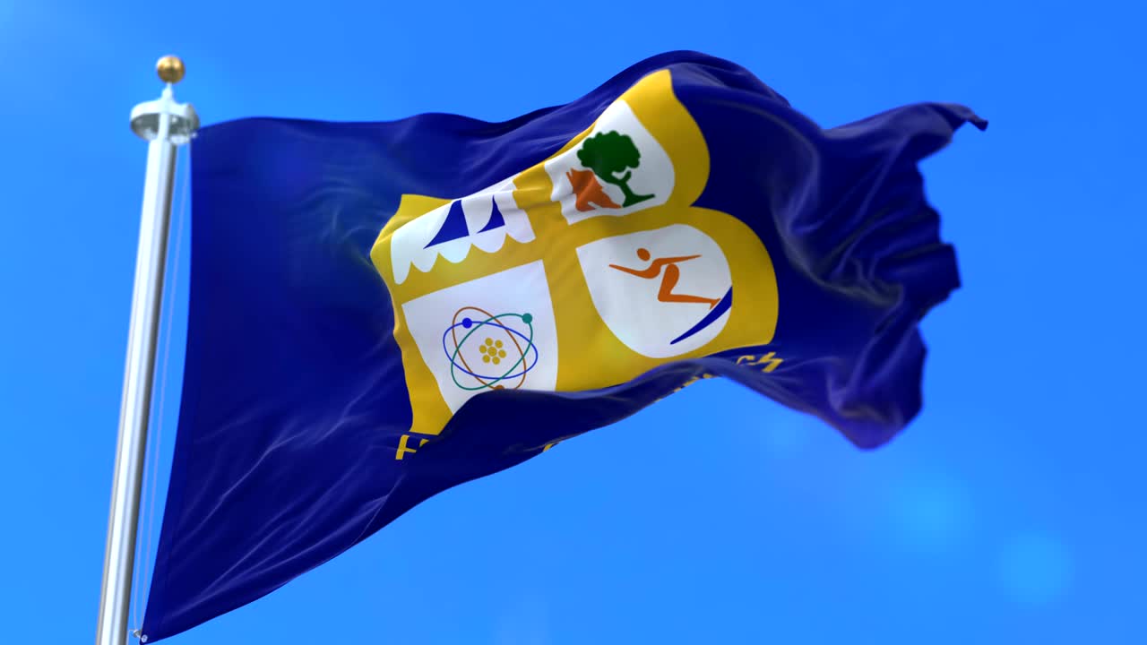 bandera de la ciudad de huntington beach, ciudad de california en los estados unidos de américa