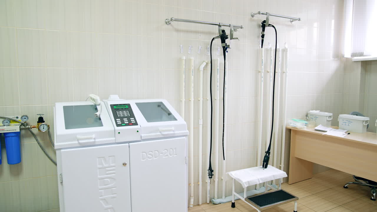 Empty room in the hospital. Medical tools and appliances in the laboratory.