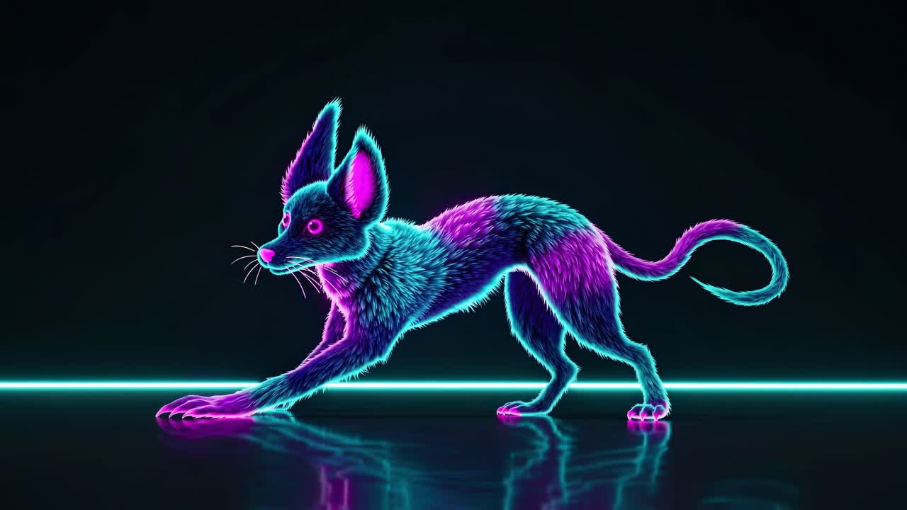 Neon Glowing Dog