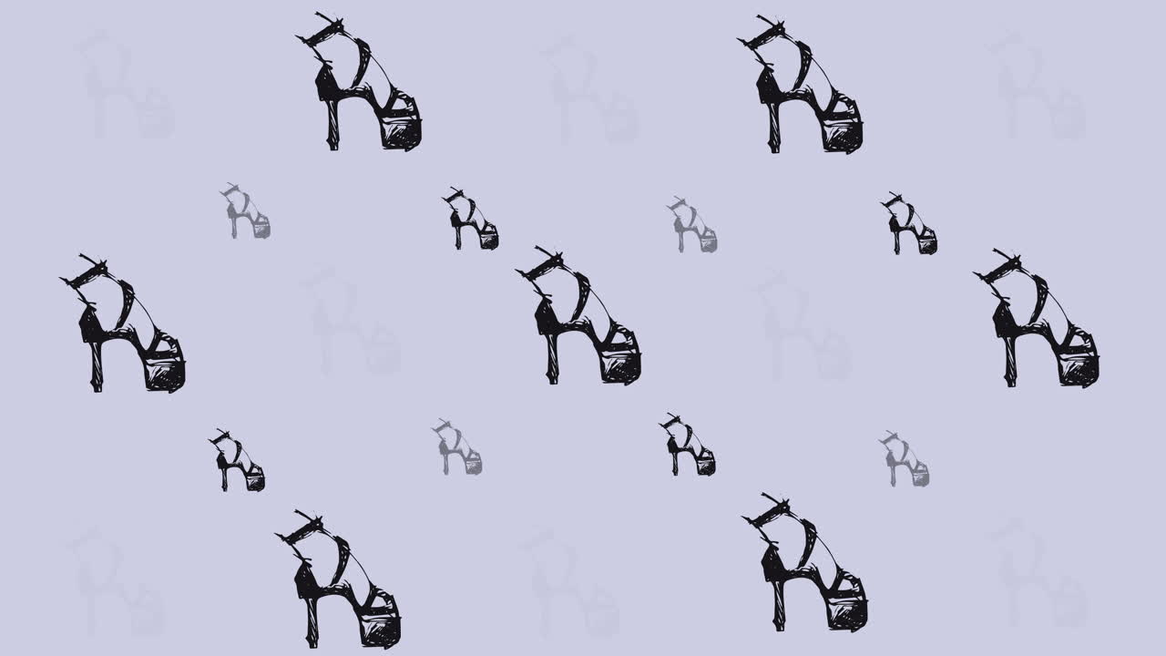 회색 배경 에 반복 된 하이 힐 의 애니메이션