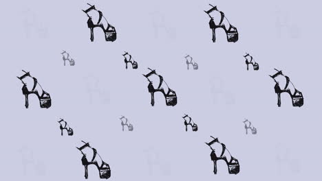 animation von hohen absätzen, wiederholt auf grauem hintergrund