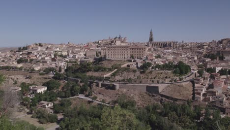 toledo. panoramic view of the city in the morning. toledo, spain