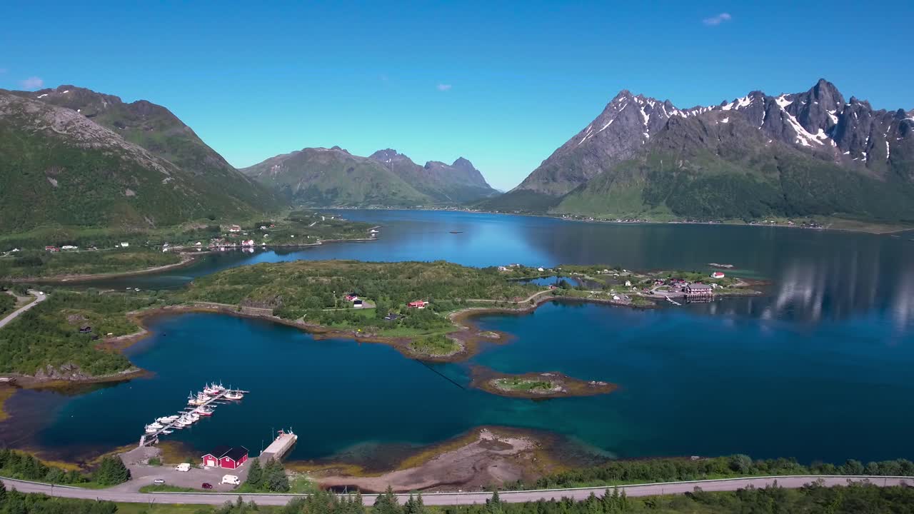 imágenes aéreas de la hermosa naturaleza de noruega.