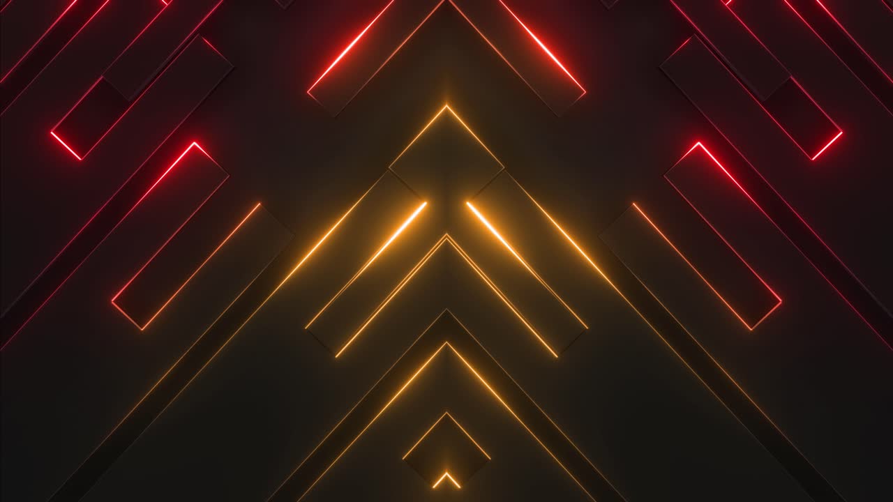 Abstract Geometric Neon Glowing Background | Premium Stock Video Footage