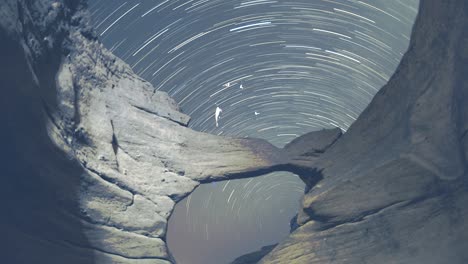 sam pan bok rock and star trail night timelapse clip, thailand