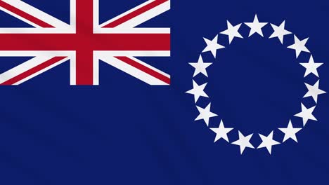 bandera de las islas cook ondeando telas de fondo, bucle