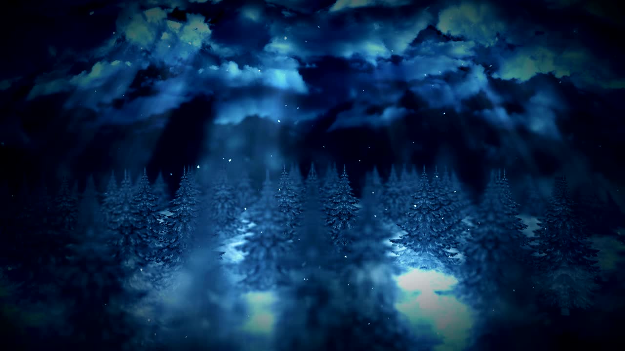 숲 풍경 일러스트레이션, 추상 자연 배경, 루프 애니메이션