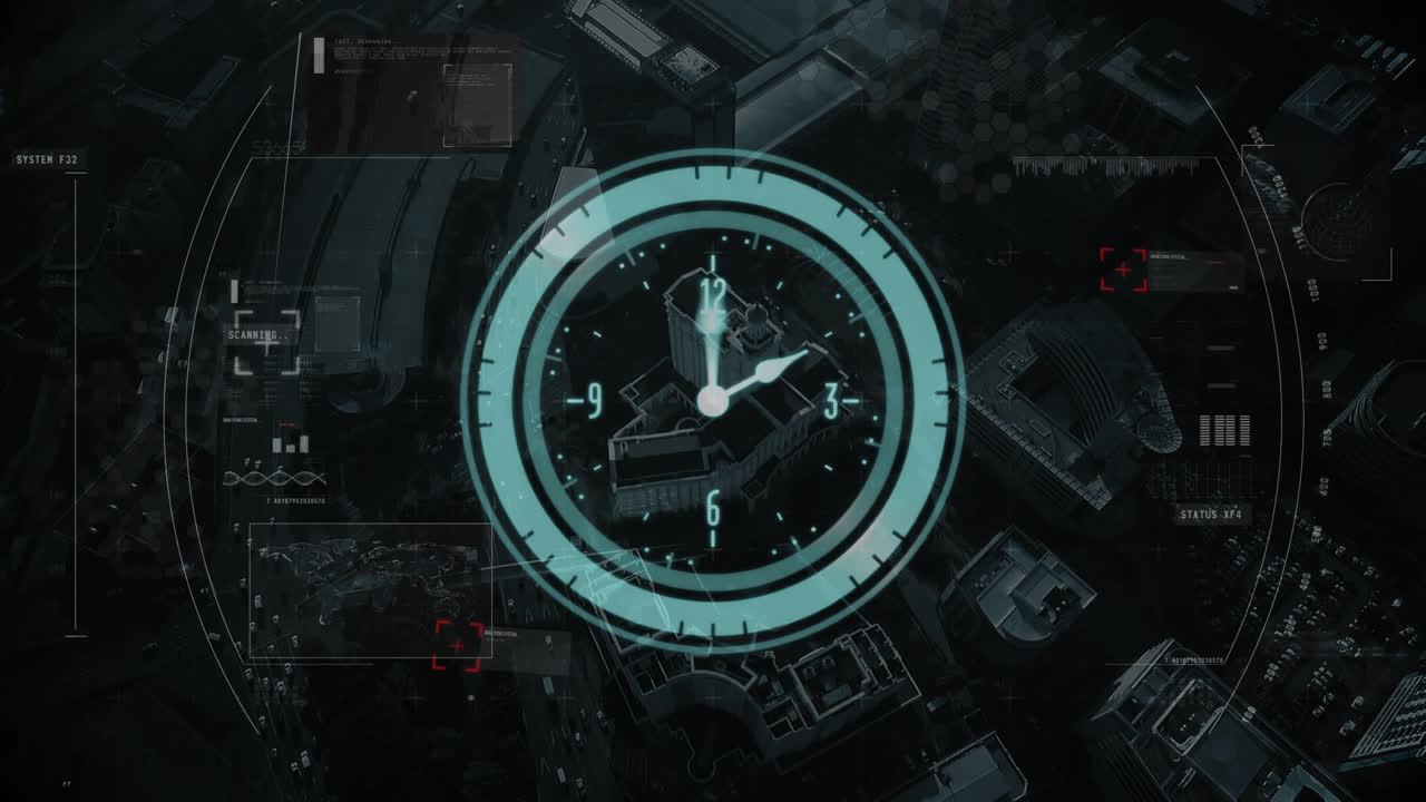 Orologio in movimento ed elaborazione dati