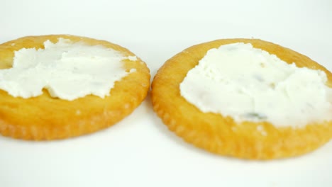 round crackers with herb cheese